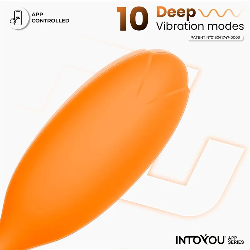 Vibrador Ovo Logan com Aplicação em Silicone de Peça Única Laranja InToYou — vista 5 de 9