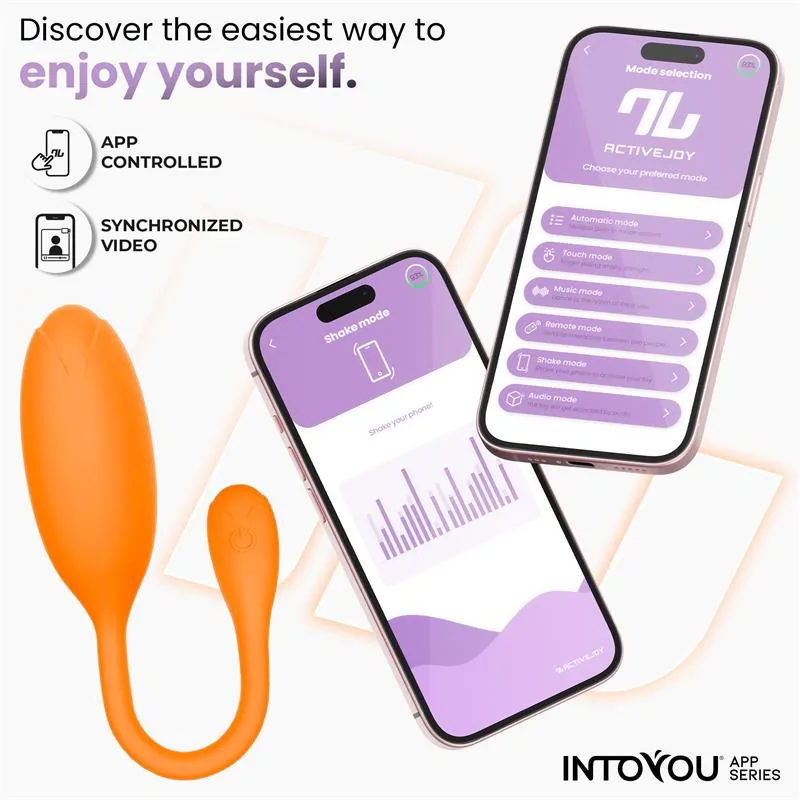 Vibrador Ovo Logan com Aplicação em Silicone de Peça Única Laranja InToYou — vista 6 de 9