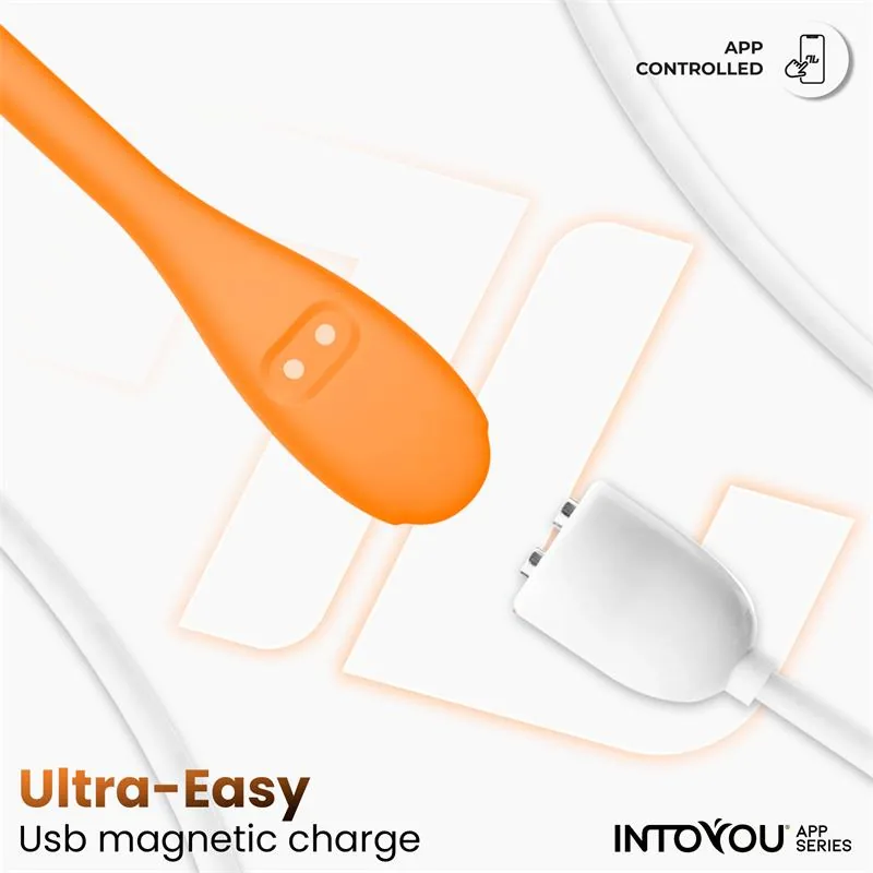 Vibrador Ovo Logan com Aplicação em Silicone de Peça Única Laranja InToYou — vista 8 de 9