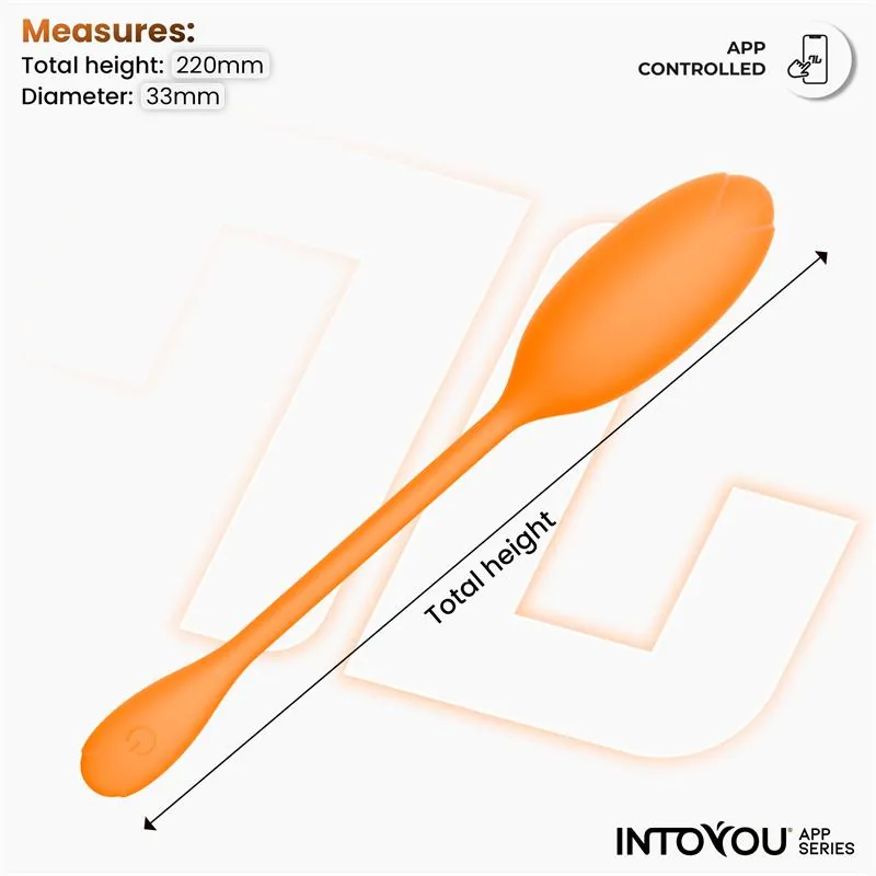 Vibrador Ovo Logan com Aplicação em Silicone de Peça Única Laranja InToYou — vista 9 de 9