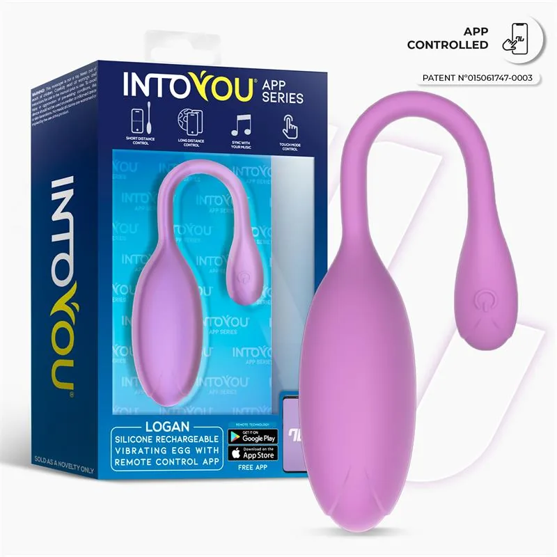 Vibrador Ovo Logan com Aplicação em Silicone de Peça Única Roxo InToYou — vista 2 de 9