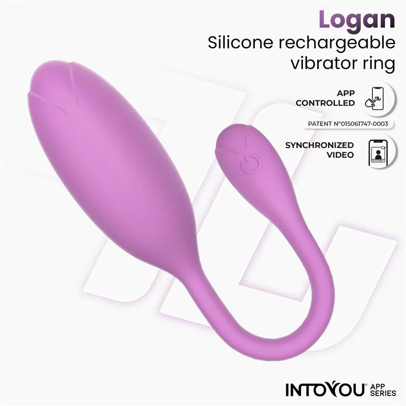 Vibrador Ovo Logan com Aplicação em Silicone de Peça Única Roxo InToYou — vista 3 de 9