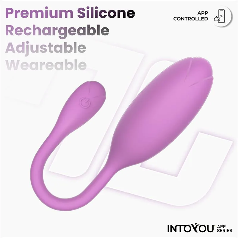 Vibrador Ovo Logan com Aplicação em Silicone de Peça Única Roxo InToYou — vista 4 de 9