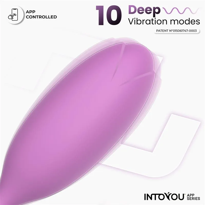 Vibrador Ovo Logan com Aplicação em Silicone de Peça Única Roxo InToYou — vista 5 de 9