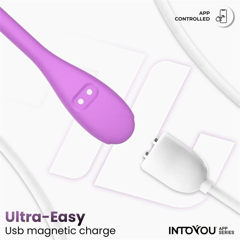 Vibrador Ovo Logan com Aplicação em Silicone de Peça Única Roxo InToYou — vista 8 de 9