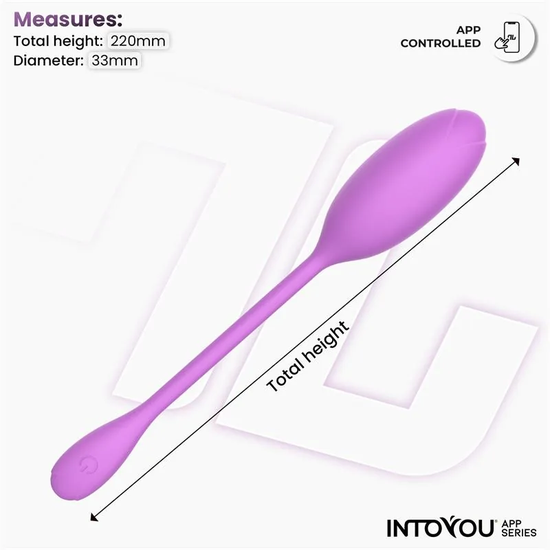 Vibrador Ovo Logan com Aplicação em Silicone de Peça Única Roxo InToYou — vista 9 de 9