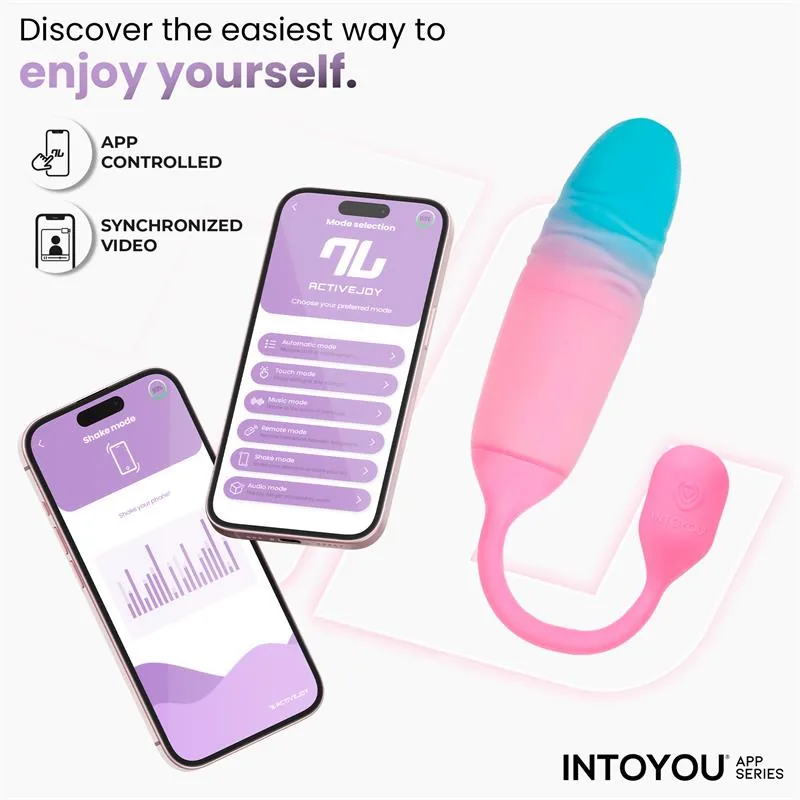 Vibrador Ovo NexEgg Motion com Vaivém e Aplicação Rosa/Turquesa IntoYou — vista 2 de 11
