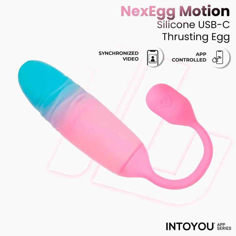 Vibrador Ovo NexEgg Motion com Vaivém e Aplicação Rosa/Turquesa IntoYou — vista 3 de 11