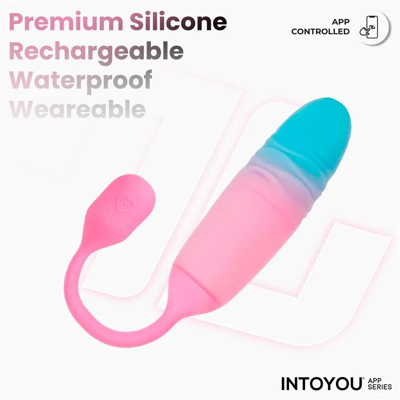 Vibrador Ovo NexEgg Motion com Vaivém e Aplicação Rosa/Turquesa IntoYou — vista 5 de 11