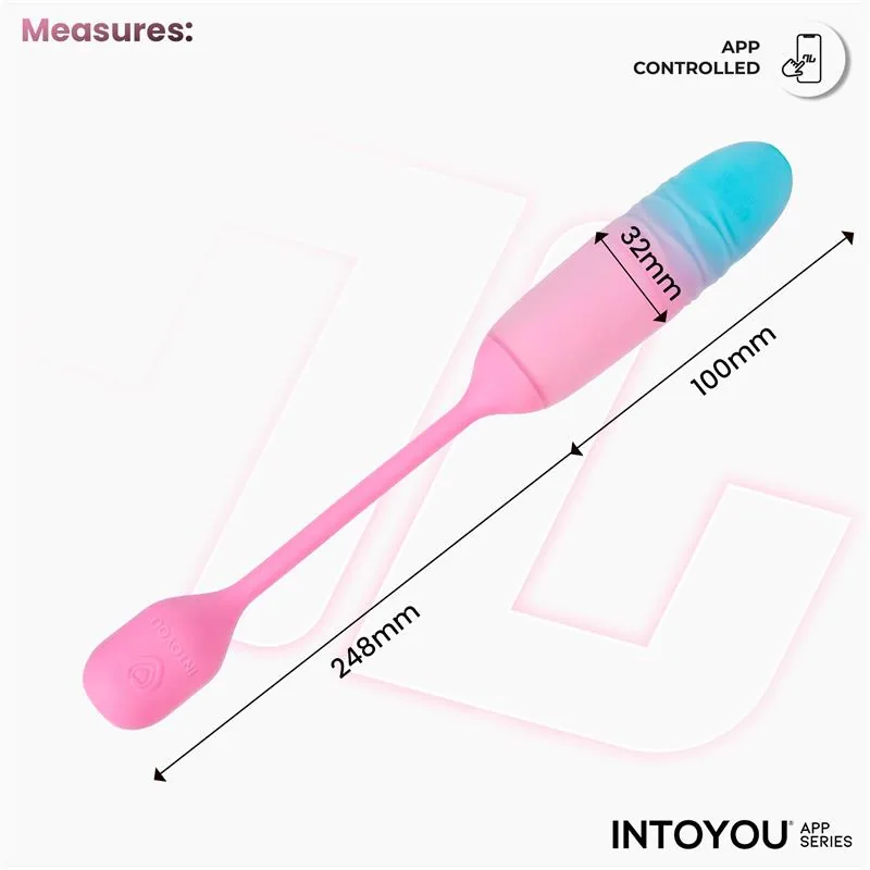Vibrador Ovo NexEgg Motion com Vaivém e Aplicação Rosa/Turquesa IntoYou — vista 8 de 11
