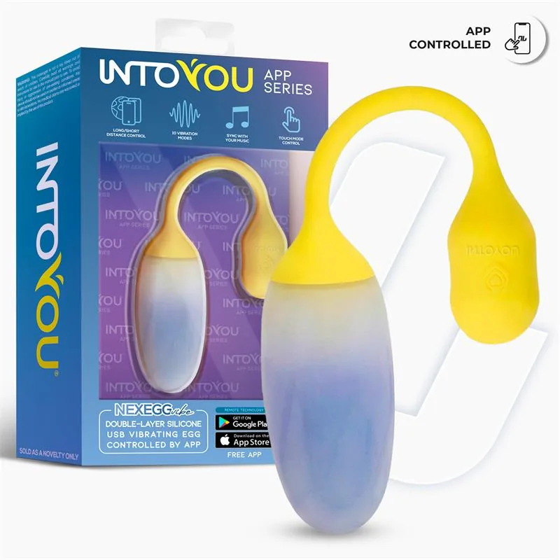 Vibrador Ovo NexEgg em Silicone de Dupla Camada com Aplicação Amarelo/Roxo IntoYou — vista 3 de 12