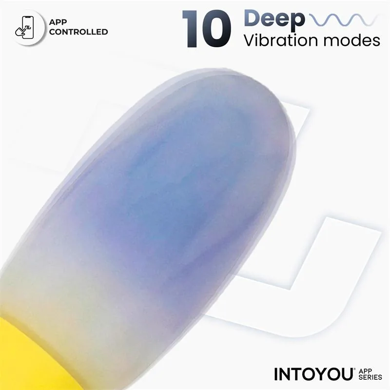Vibrador Ovo NexEgg em Silicone de Dupla Camada com Aplicação Amarelo/Roxo IntoYou — vista 4 de 12