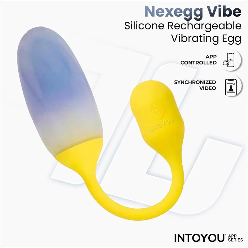 Vibrador Ovo NexEgg em Silicone de Dupla Camada com Aplicação Amarelo/Roxo IntoYou — vista 6 de 12