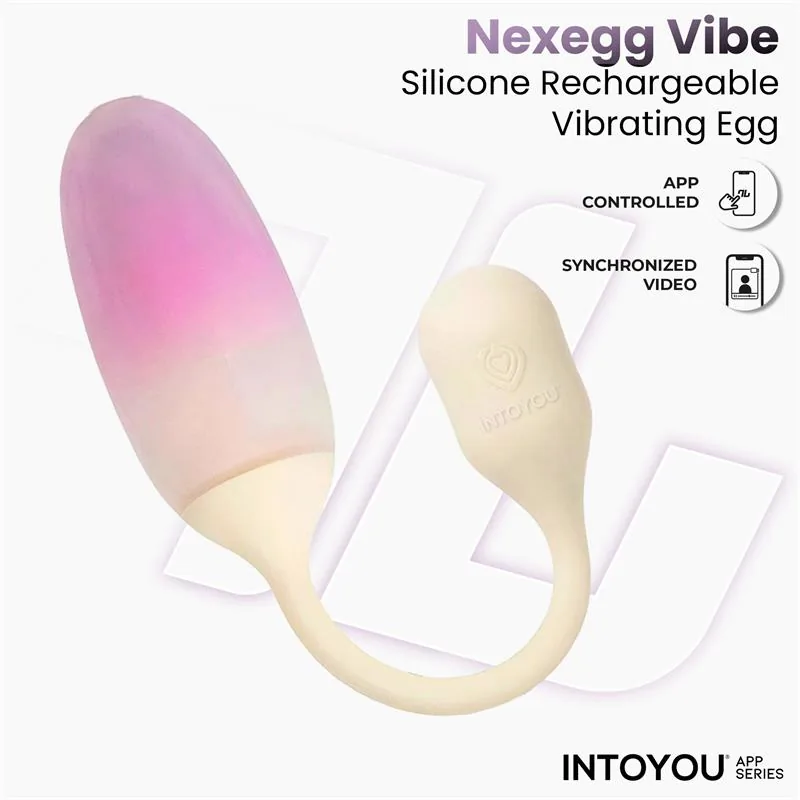 Vibrador Ovo NexEgg em Silicone de Dupla Camada com Aplicação Bege/Rosa IntoYou — vista 3 de 11