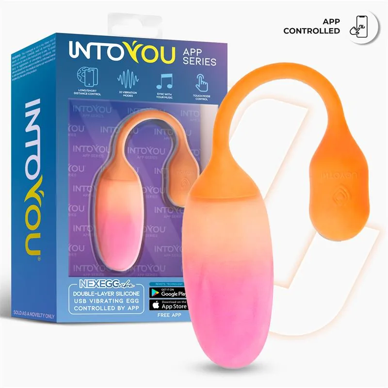 Vibrador Ovo NexEgg em Silicone de Dupla Camada com Aplicação Laranja/Rosa IntoYou — vista 12 de 12
