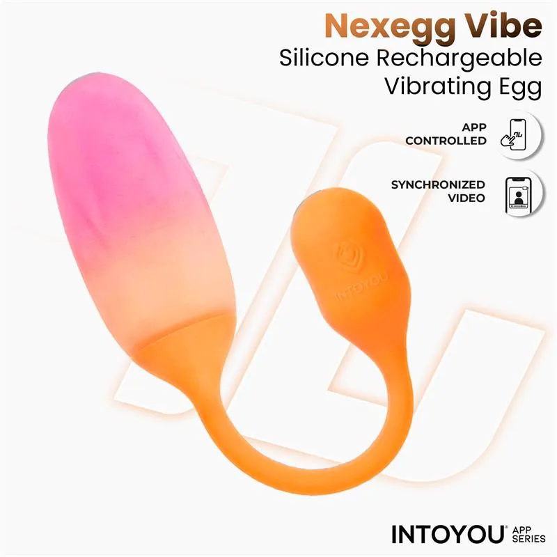 Vibrador Ovo NexEgg em Silicone de Dupla Camada com Aplicação Laranja/Rosa IntoYou — vista 4 de 12