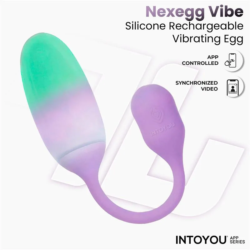 Vibrador Ovo NexEgg em Silicone de Dupla Camada com Aplicação Lilás/Pistácio IntoYou — vista 3 de 12