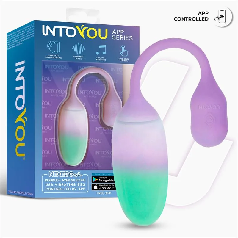 Vibrador Ovo NexEgg em Silicone de Dupla Camada com Aplicação Lilás/Pistácio IntoYou — vista 4 de 12