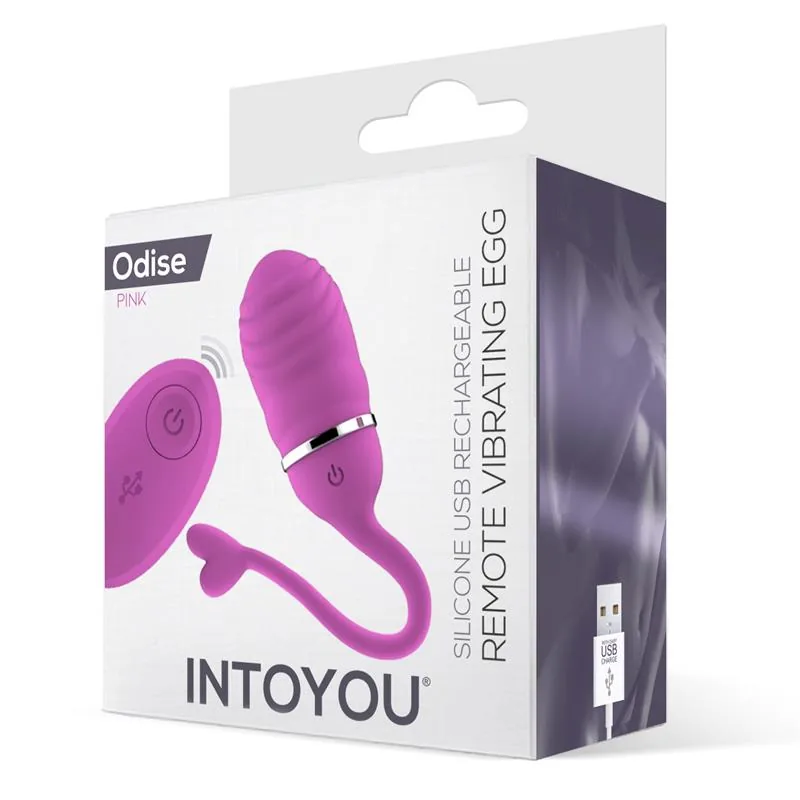 Vibrador Ovo Odise com Comando à Distância em Silicone Rosa InToYou — vista 2 de 9
