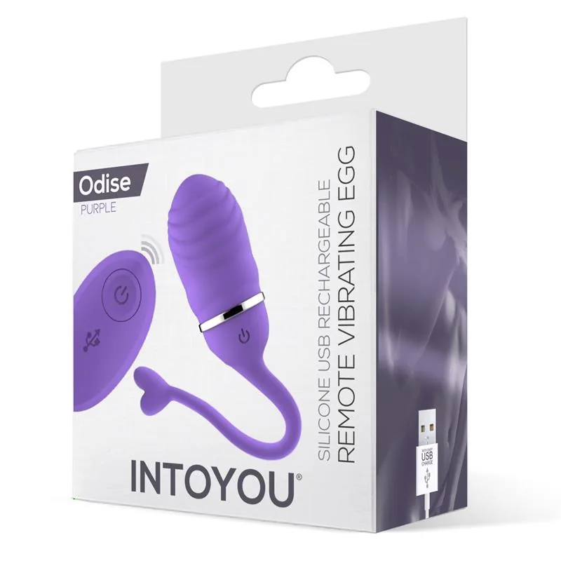 Vibrador Ovo Odise com Comando à Distância em Silicone Roxo InToYou — vista 2 de 5