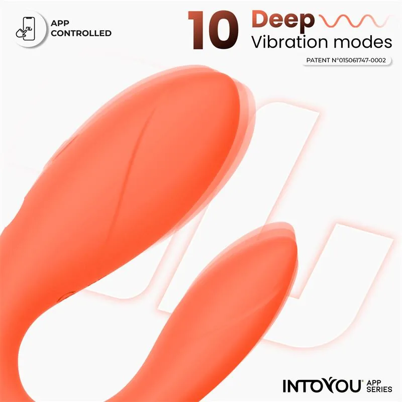Vibrador para Casais Flexível com Aplicação Salmão InToYou — vista 3 de 9