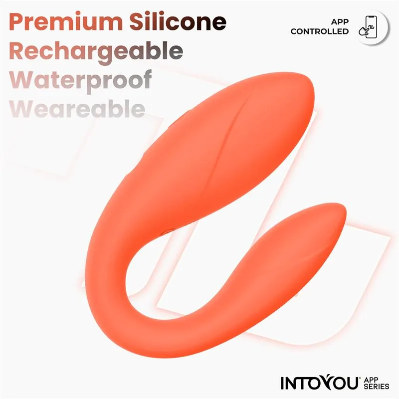 Vibrador para Casais Flexível com Aplicação Salmão InToYou — vista 5 de 9