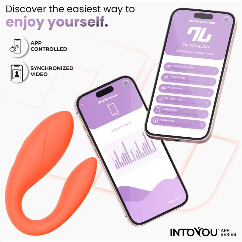 Vibrador para Casais Flexível com Aplicação Salmão InToYou — vista 6 de 9