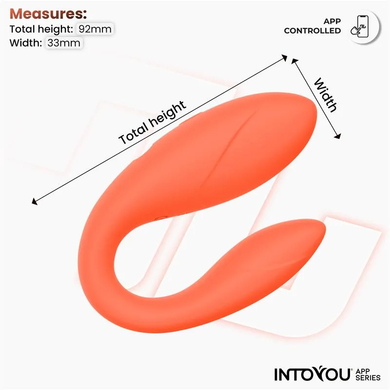 Vibrador para Casais Flexível com Aplicação Salmão InToYou — vista 9 de 9