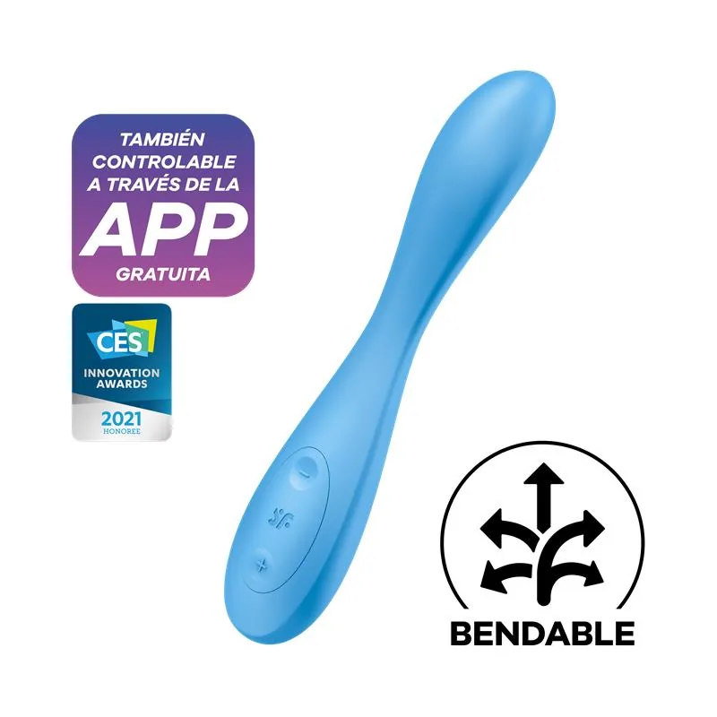 Vibrador Ponto G Flex 4 com Aplicação Azul Satisfyer