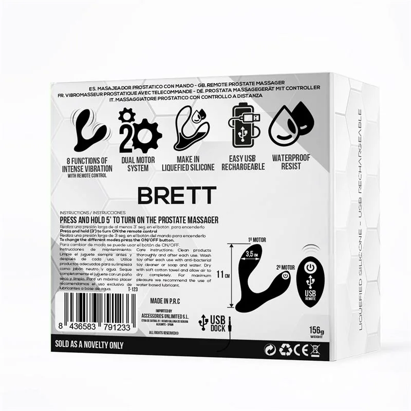 Vibrador Prostático Brett com Comando à Distância em Silicone Tardenoche — vista 3 de 11