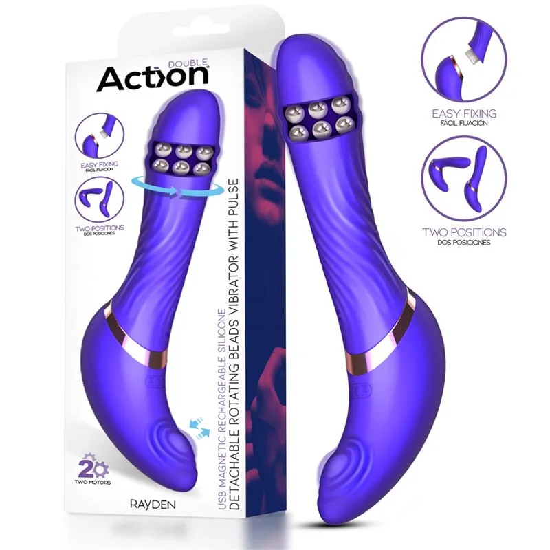 Vibrador Rayden com Pulsação e Bolas Internas Desmontável Action