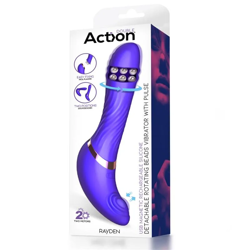Vibrador Rayden com Pulsação e Bolas Internas Desmontável Action — vista 12 de 12