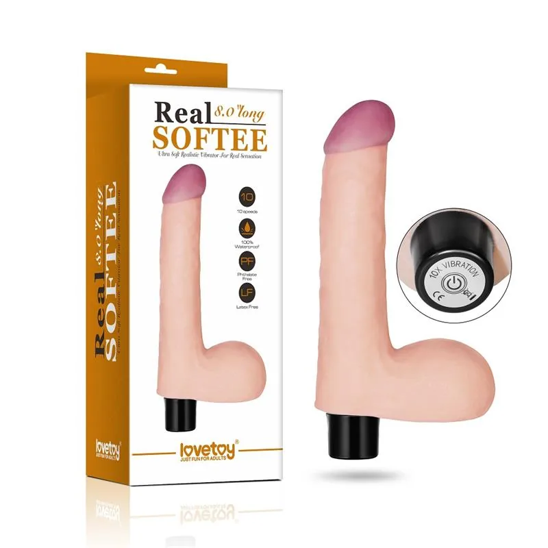 Vibrador Real Softee 8 Natural Lovetoy — vista 8 de 8