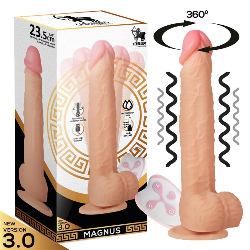 Vibrador Realista Magnus com Rotação e Comando à Distância Centauro