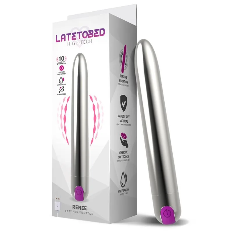 Renee Vibrador 10 Funções USB Prata