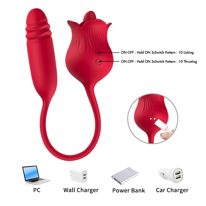Vibrador Rosa com Língua e Vaivém USB Urban Sky — vista 14 de 15