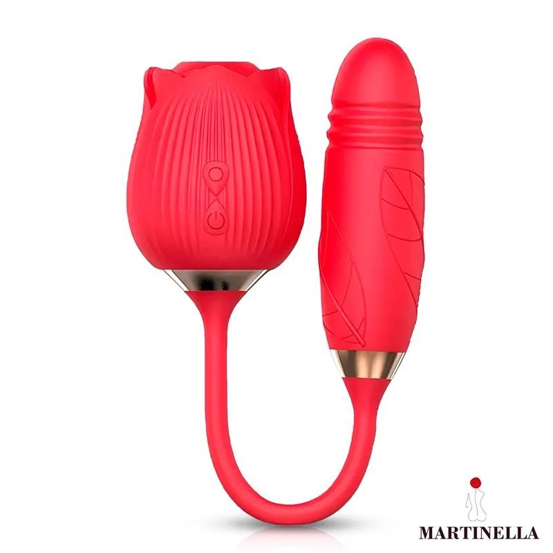 Vibrador Rosa com Sucção e Ovo com Vaivém USB Martinella — vista 2 de 7
