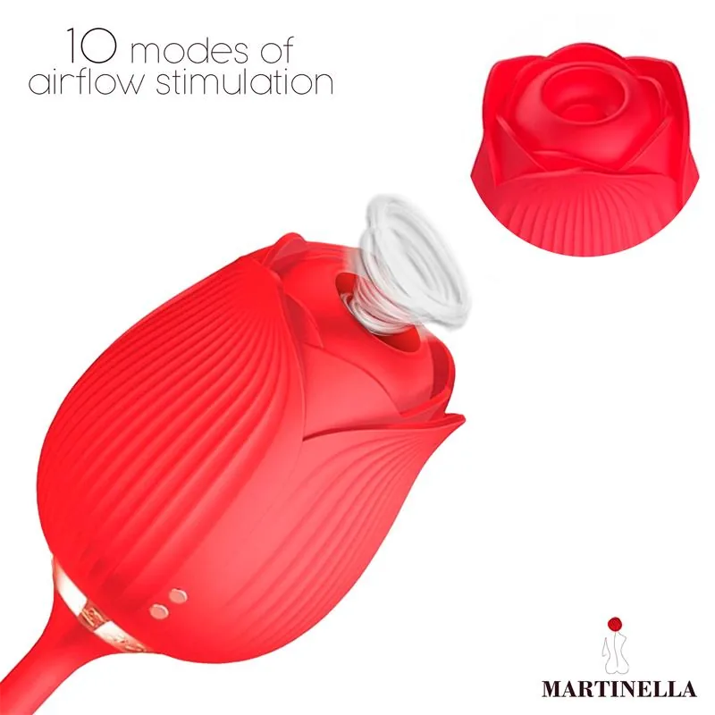 Vibrador Rosa com Sucção e Ovo com Vaivém USB Martinella — vista 3 de 7