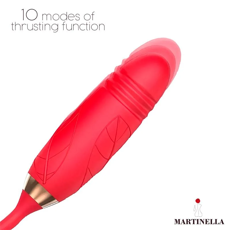Vibrador Rosa com Sucção e Ovo com Vaivém USB Martinella — vista 4 de 7