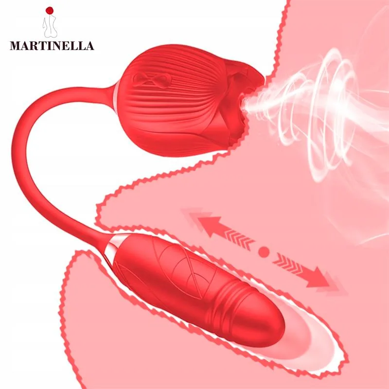 Vibrador Rosa com Sucção e Ovo com Vaivém USB Martinella — vista 5 de 7