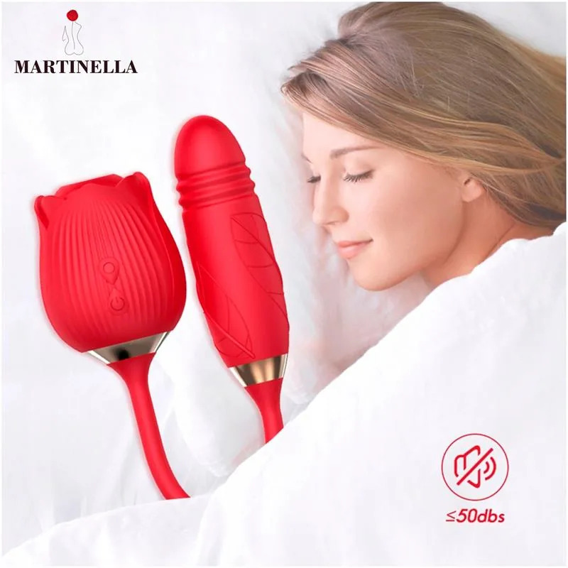 Vibrador Rosa com Sucção e Ovo com Vaivém USB Martinella — vista 6 de 7