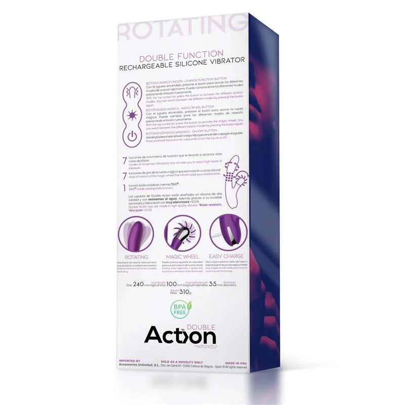 Vibrador Rotador No. Three com Bolas Giratórias 360º e Roda Estimuladora Action — vista 6 de 6