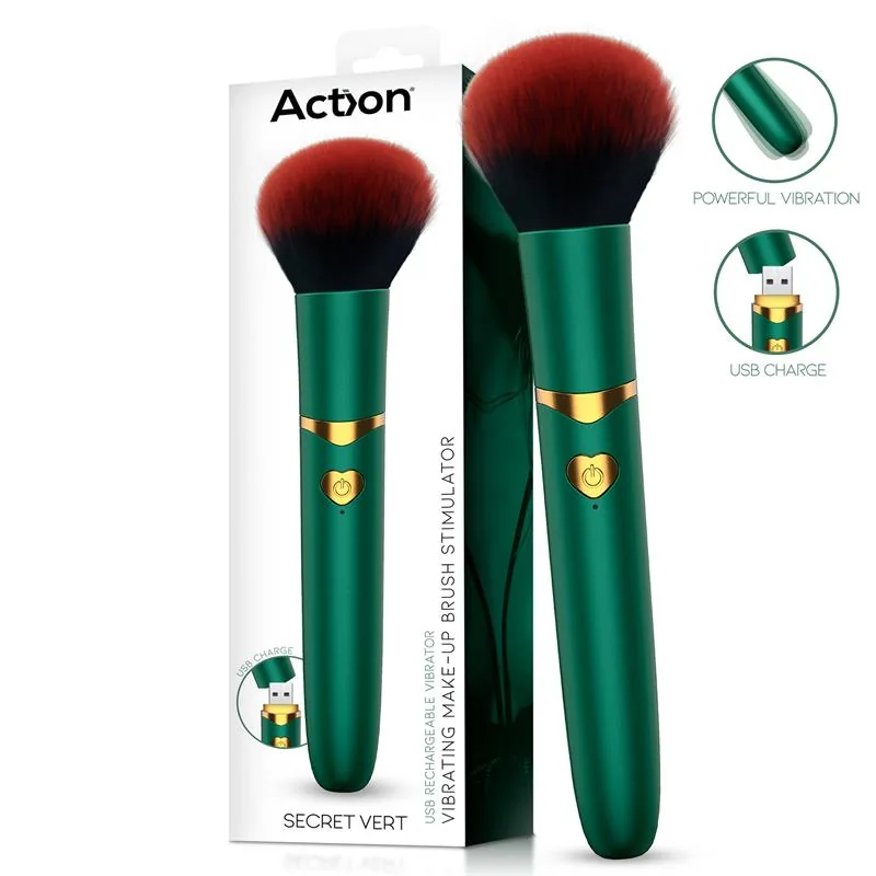Vibrador Secret Vert Disfarçado de Pincel de Maquilhagem Action