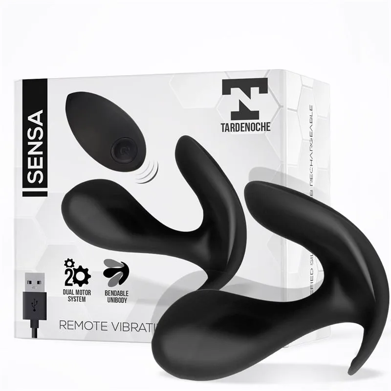 Vibrador Sensa com Comando à Distância USB Silicone Líquido Preto Tardenoche