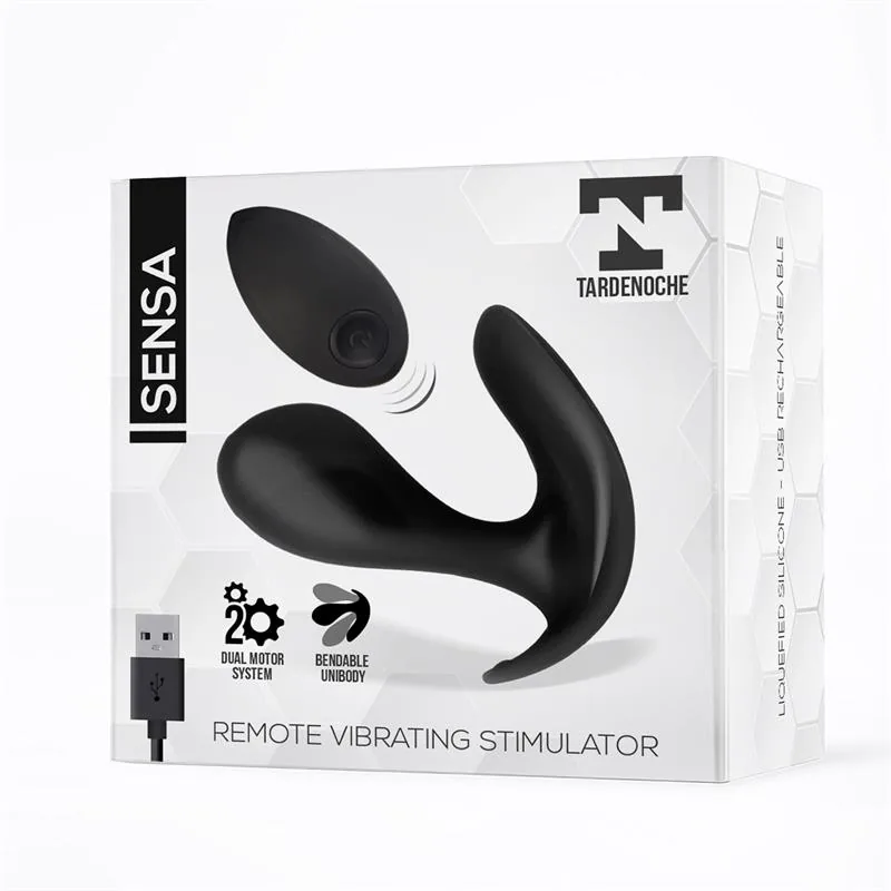 Vibrador Sensa com Comando à Distância USB Silicone Líquido Preto Tardenoche — vista 2 de 5
