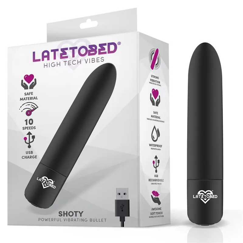 Shoty Bala Vibratória USB 10 Velocidades Preta