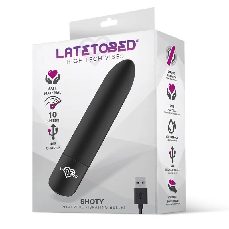 Shoty Bala Vibratória USB 10 Velocidades Preta — vista 2 de 3