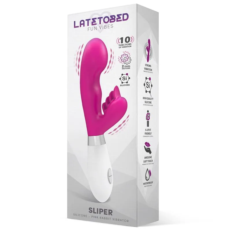 Sliper Vibrador Coelhinho Silicone Rosa — vista 2 de 3