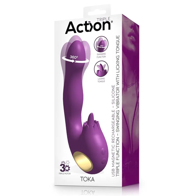Vibrador Toka com Oscilação 360º e Língua Estimuladora Action — vista 9 de 9
