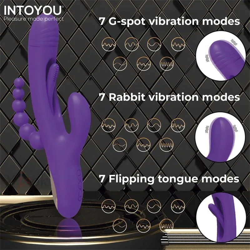 Vibrador Triya com Língua Oscilante e Corrente Anal InToYou — vista 8 de 11